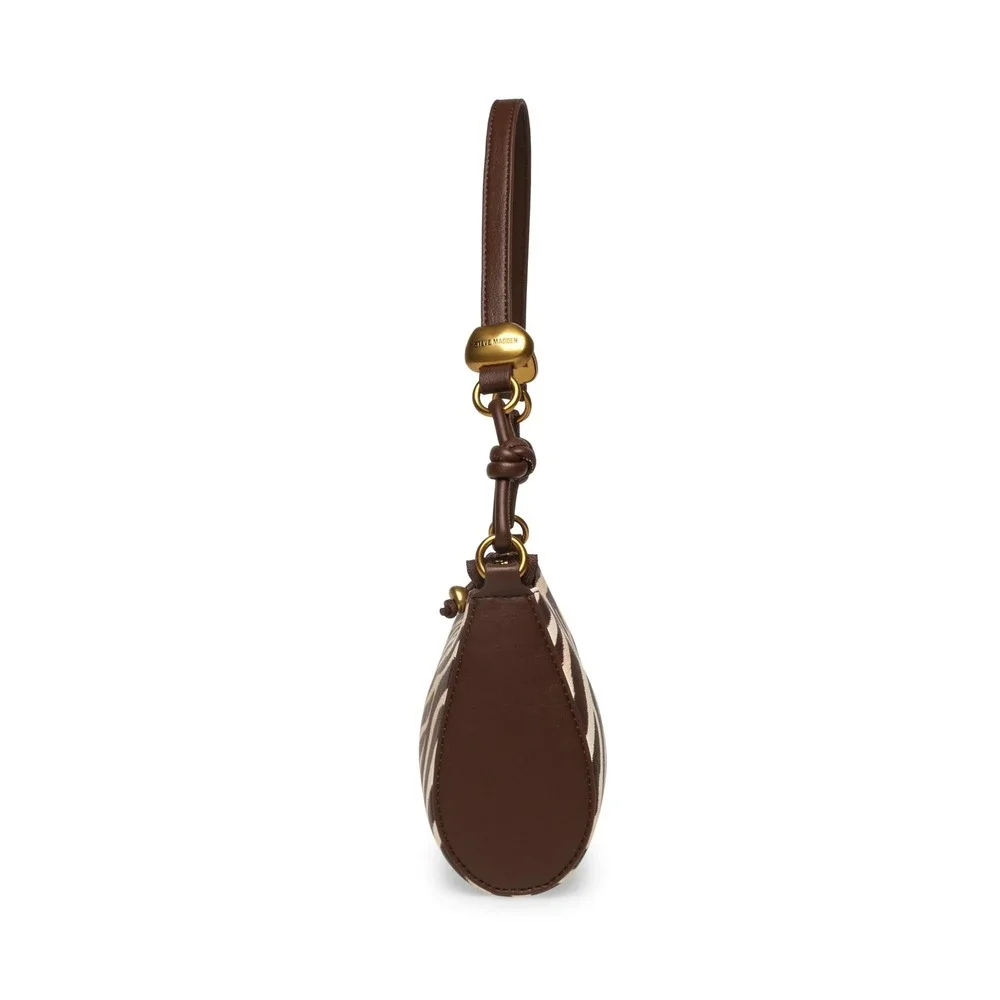 Steve Madden Zebra Print Shoulder Bag Brown Gold Hardware New With Tags